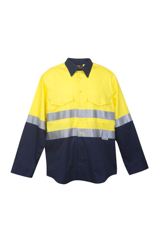 Hi-Vis 100% Combed Cotton Drill Long Sleeve Shirt - 3M - Unisex